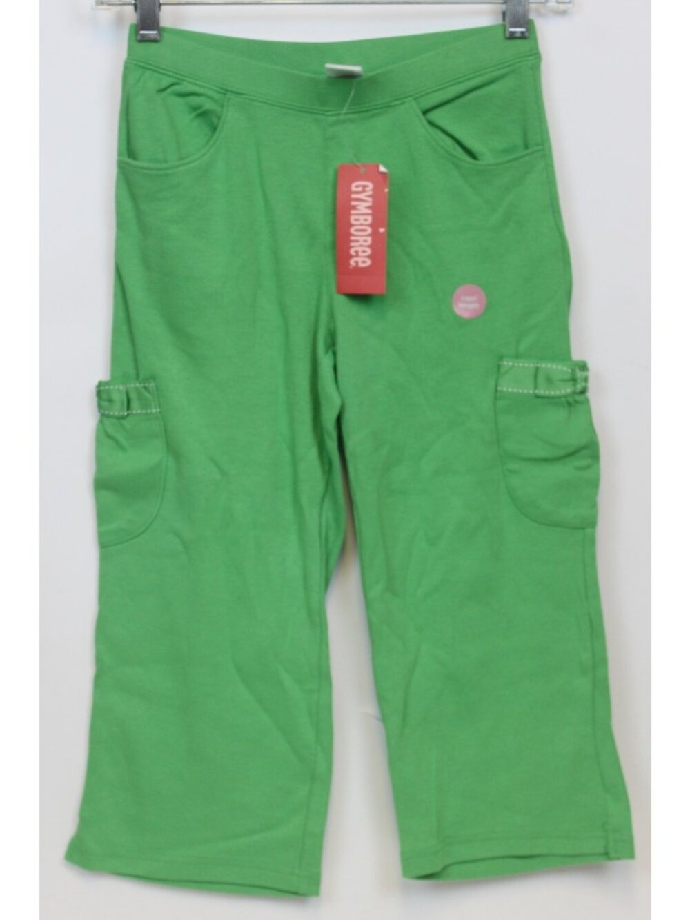 2008 Gymboree Tennis Match Green Capri Pants sz 10 Cargo Pockets Bows Yoga Casua